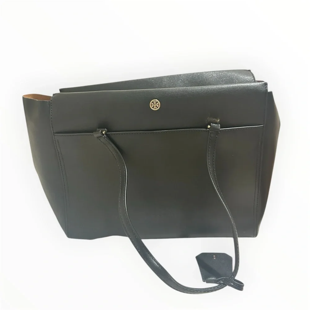 Tory Burch Black Leather Tote Bag